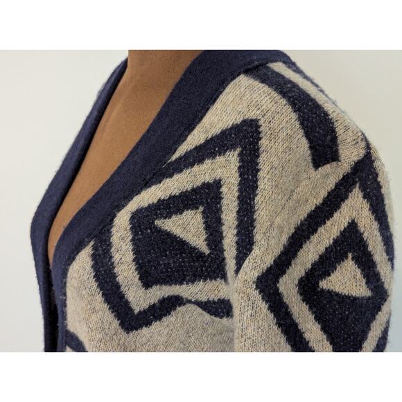 Toad&Co 100% Lambswool Heartfelt Diamond Cardigan Aztec Western Print Sz S - Picture 3 of 9